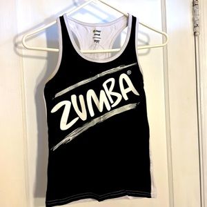 Black and white Zumba tank
